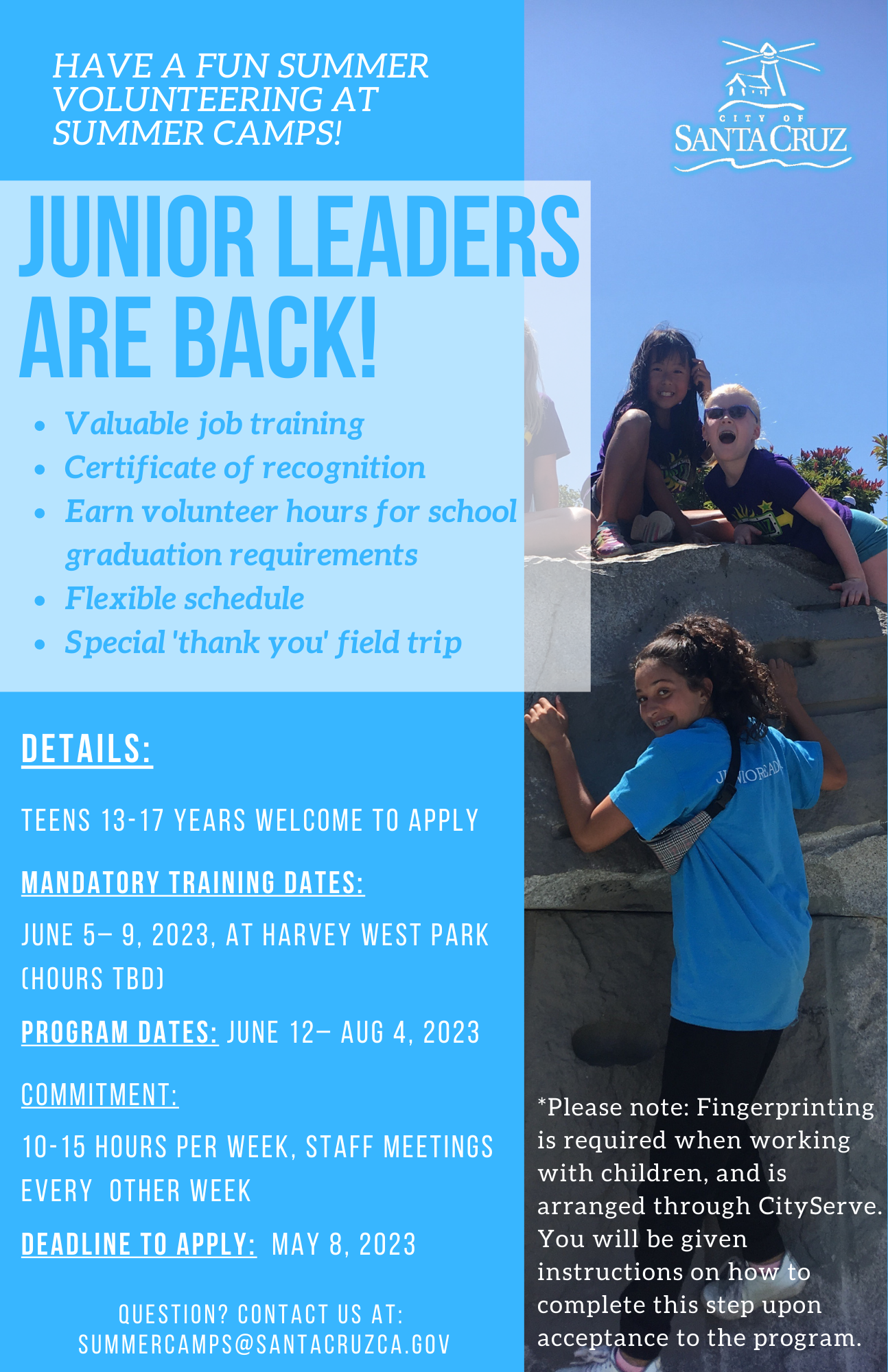 Junior leader program flier