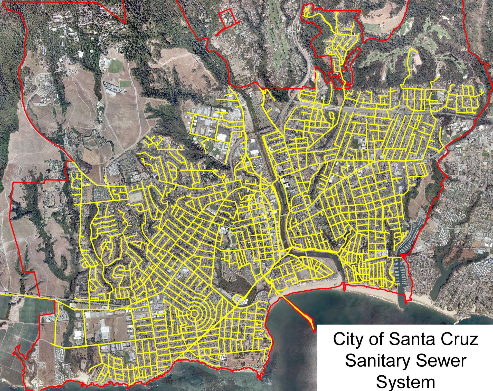 Sanitary sewer system map
